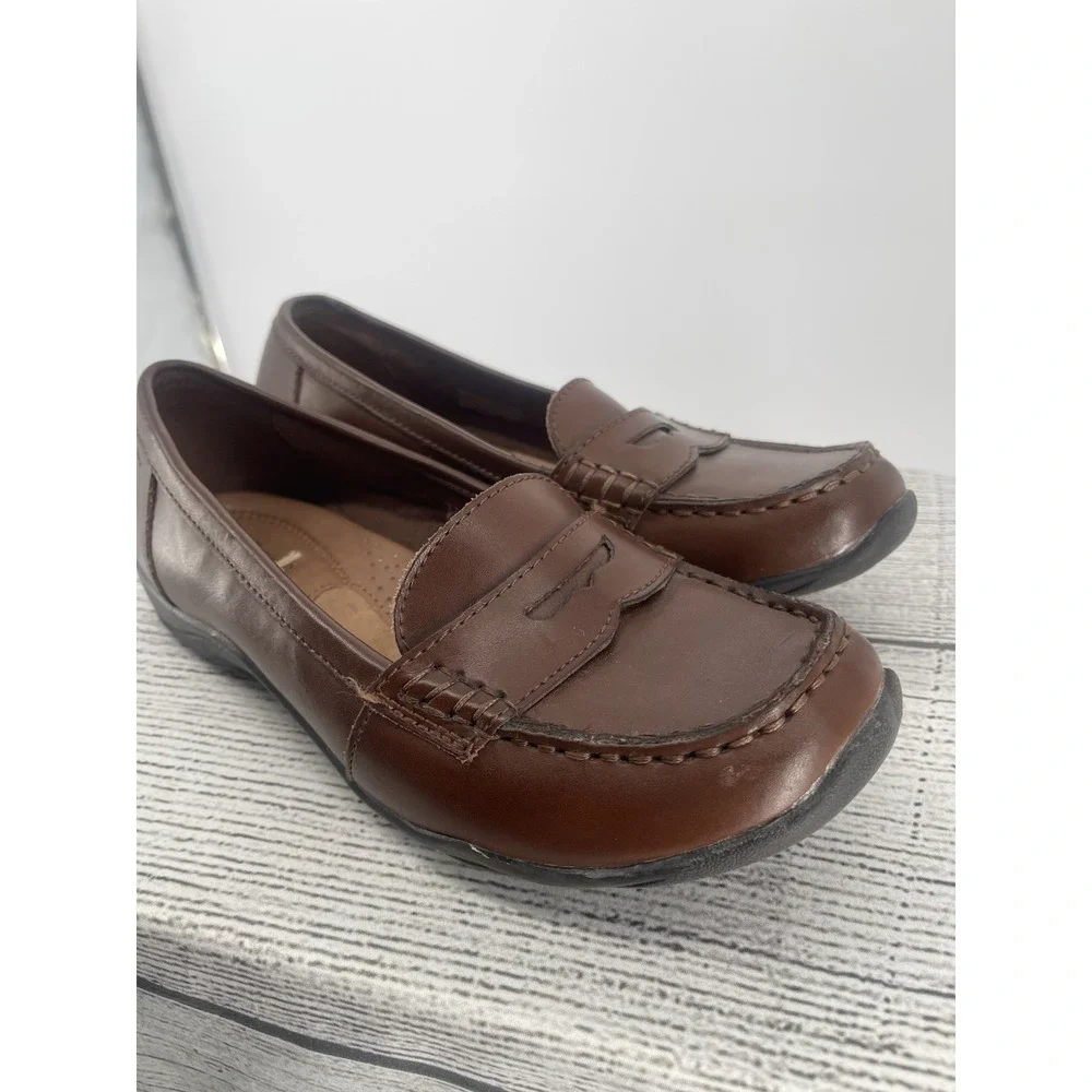 Gh Bass Co Women's Loafers Shoes Antoinette Leather Brown USA Sz‎ 7W